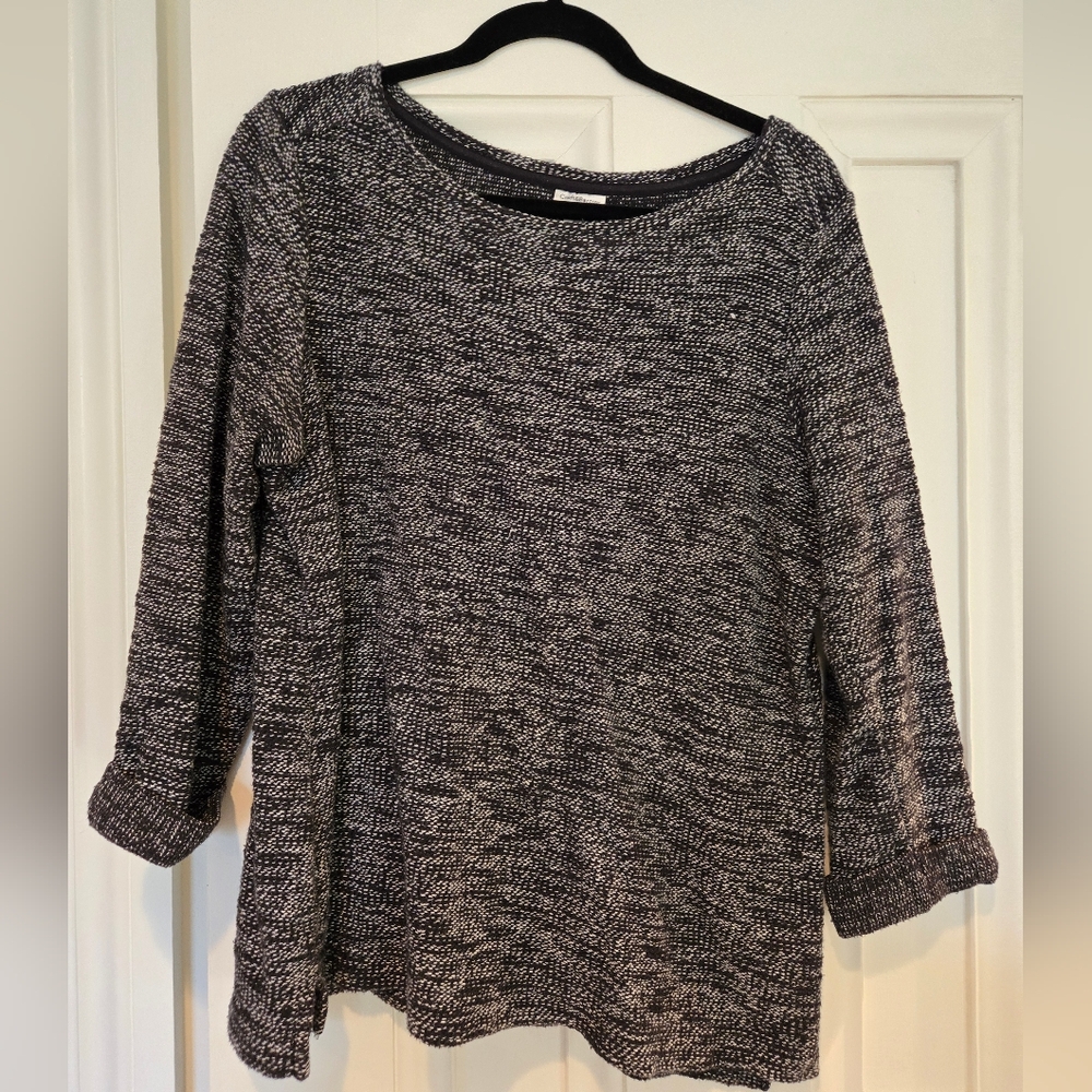 croft & barrow Black and White Knit Sweater